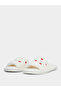 Solid Plush Heart Shape Embroidery Slippers - 2