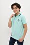 Boy's Printed Polo Neck Buttoned Short Sleeve T-Shirt - 2