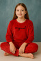 Mi̇kra 275-09-25 Girls' Velvet Pajama Set – Soft and Warm 2-Piece Set Age 6/15 - 5
