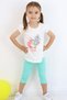 Girl's Capri Tights Set Floral Girl Printed 1.5-5 Years Old, Ecru