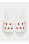 Solid Plush Heart Shape Embroidery Slippers - 5