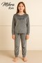 Mi̇kra 275-09-25 Girls' Velvet Pajama Set – Soft and Warm 2-Piece Set Age 6/15