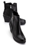 Casual & Stylish Black Leather Wedge Heel Winter Boots (8cm) - 6