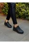 Black Leather Padding Velcro Women's Shoes - 2