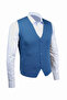 Men's Buttoned Sports / Regular Knitwear Knitted Sleeveless Blue Vest - 4241Ls - 3