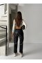 Women's Black Waist Drawstring Belt Elastic Leather Pants - 7