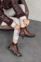 Women's Genuine Leather Stretch Ankle Zipper Boots - 5
