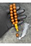 Large Size Rope Tasseled High End Tightening Amber Prayer Beads - 4