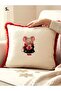 Bi̇anca Embroidered Tassel Decorated Duck Fabric Pillow Cover (43 X 43) 1 Piece Without Filling