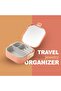 Mini Jewelry Box Mirror and 4 Compartments Travel Organizer – Necklace, Earrings, Ring Storage Case White - 5