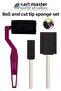 Roller and Cut-End Sponge Brush Set 4 Pieces 1 Pack for Artistic Oil Paint Gouache Paint Watercolor Acrylic Paint
