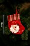 18 cm Velvet Green Striped Santa Claus Patterned Christmas Stocking – Mini Tree and Home Decor Ornament