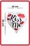 Foil Heart Balloon Kiss Me Red White 18 Inch 45 cm 4 Pieces Helium Compatible - 2