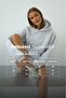Women's Travel Obsessed Printed Relaxed Karyoka Stitched Hooded Sweatshirt Khaki - 6