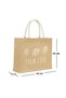 Natural Jute Shopping, Shoulder, Handle, Sea Beach Bag, Palm Life Printed Straw Color 42X12X35 - 7