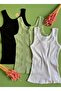 Linea Camisole 3-Piece Extra Bias Thick Strap Black, White and Green Color Women's Undershirt 60V15