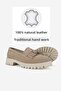 Women's Beige Suede Genuine Natural Leather Tassel Loafers Size 36-41 - 3