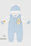 Teddy Bear Themed Newborn Ribbed Romper Set with Teddy Bear Baby Romper and Hat Set 100% Cotton Seasonal - 3