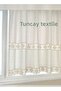 Buldan Work Authentic Curtain 100% Cotton Natural Linen Sunshade Curtain with Laces on the End
