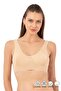 Özkan 0564 Women's Cotton Ribbed Empty Cup Non-Supported No Wire No Underwire Thick Strap Half Tank Bra