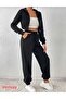 (2 Pcs) Jogger Sweatpants Set Black-Gray Elastic Leg High Waist Sweatpants - 7