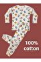 Long-Sleeved Patterned Kids Pajama Set #printedkidspajamas #laundrygarden #cranepatternpajamas