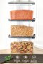 8 Pieces Deep Food Storage Containers with Labels - Legumes Sugar Flour Container Food Storage Box 3700 ml Transparent - 2
