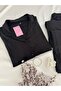 2-Piece Black Shirt Soft Winter Velvet Pajama Set - 2