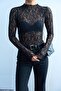 Women's Stand Collar Lace Blouse - 3