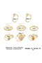 Bliss Gold Gold Color Crystal Stone Stylish Modern Bohemian 8 Piece Ring Set-14 February Valentine's Gift - 6