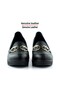 Hayley Black Genuine Cowhide Leather Buckle Round Toe Wedge Heels Casual Shoes - 6