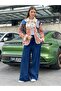 Women's Patchwork Patterned Oversize Jacket - 6