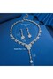 Gold Color Complw Stone Design Necklace Earring Set - 3