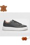 Orgen Sheos Genuine Leather Tommy Sneaker Trend Casual Shoes (Black Sole White) - 2