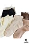 4 Pairs Seamless Elastic Economical Half Towel Winter Women's Socks - 4