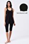 Women's Lycra Tights Dress Swimsuit Black (with Breast Pad)