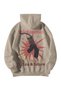 Cream Unisex Oversized Hoodie - Travis Scott Telekinesis Printed Kangaroo Pocket Streetwear Sweatshirt