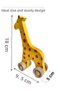 Natural Wooden Car Animal Figured Wheeled Toy Giraffe Baby Room Decoration Gift - 5