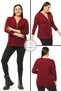 Large Size Zippered Collar Comfort Model New Season Soft Textured V-Neck Stylish Daily Knitwear Sweater - 2