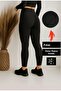 High-Waist Brushed Inside (Polarlı) Corded Fabric Women's Shaping Leggings