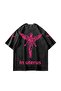 Nirvana in Utero Pink Printed Oversize Unisex Washable Black Tshirt