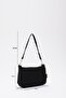 Black U16 Daily Sports Canvas Fabric Baguette Women's Hand and Shoulder Bag U:23 E:16 W:7 - 2