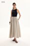 100% Linen Stone Skirt with Elastic Waist - 4