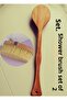 Shower Brush Set, 2-Piece Hard-Built Body Brush with Handle and Handle Free - 3