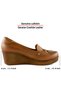 Shay Exclusive Tan Genuine Calfskin Cross Strap Detailed Embroidered Wedge Heeled Casual Shoes - 2
