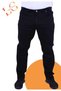 Men's Denim Pants, Black with Green Detail, Zippered Leg, High Waist - 2