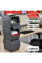 Motek MT-40 S-Box 8 لتر 3 قطع منظم متعدد الأغراض أنثراسايت (3*8 لتر)