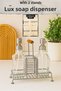 Set of 2 Glass Kitchen & Bathroom Liquid Soap Dispensers with Metal Stand