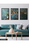 Oil Painting Look Cherry Blossoms 3 Piece Black Wooden Framed Painting Act - 3