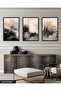 Modern Art with Brush Strokes 3 Piece Black Wooden Framed Painting Act - 3